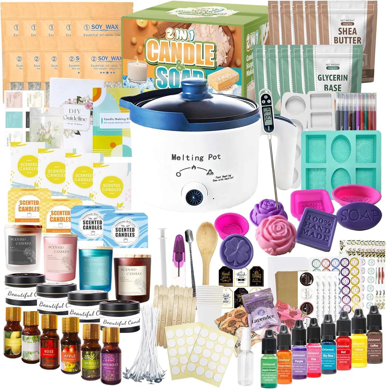 Soap Making Kit For Adults - Deluxe DIY 2 in 1 Candle