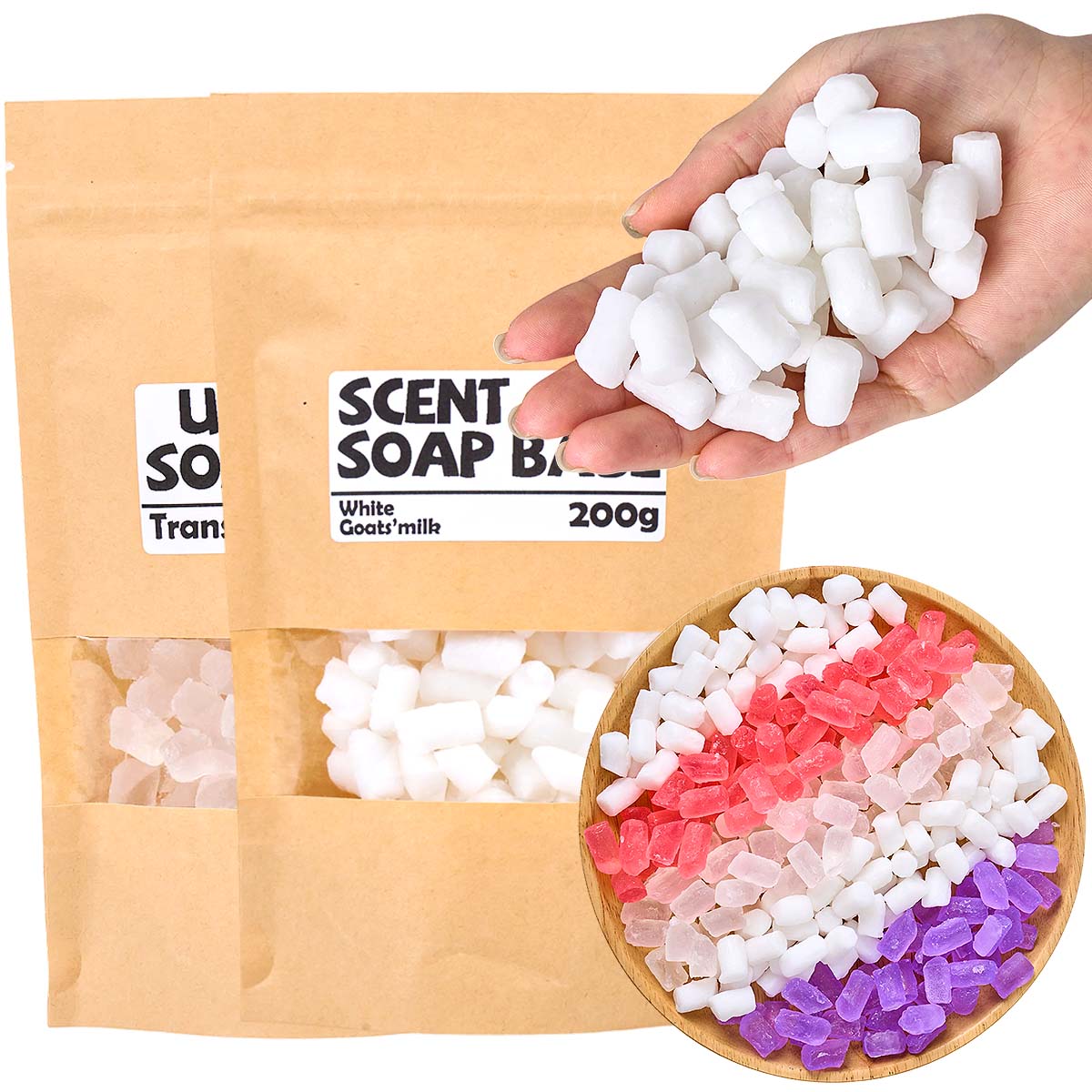 Soap Making Glycerin Base - 200g Color Soap Base DIY Aromath