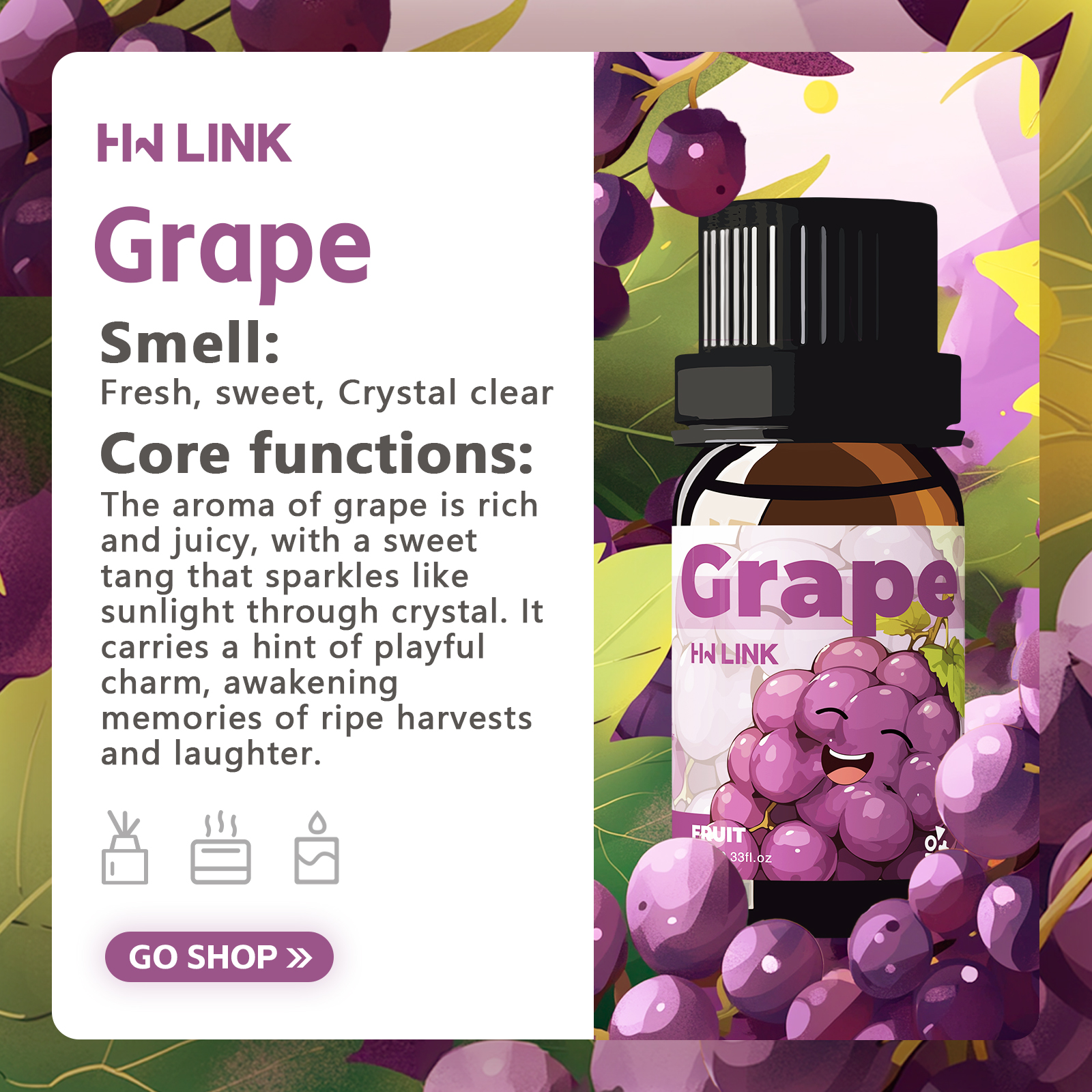Grape Essential Oil 10ml Perfu - Essential Oil Soap ulasan dan harga