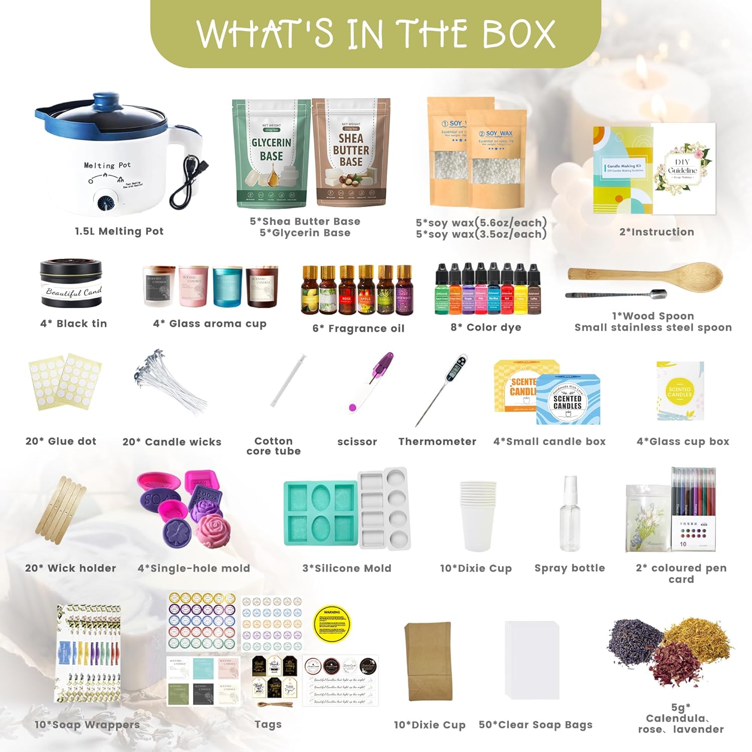 Deluxe DIY 2 in 1 Candle Soap  - Soap Making Kit For Adults ulasan dan harga