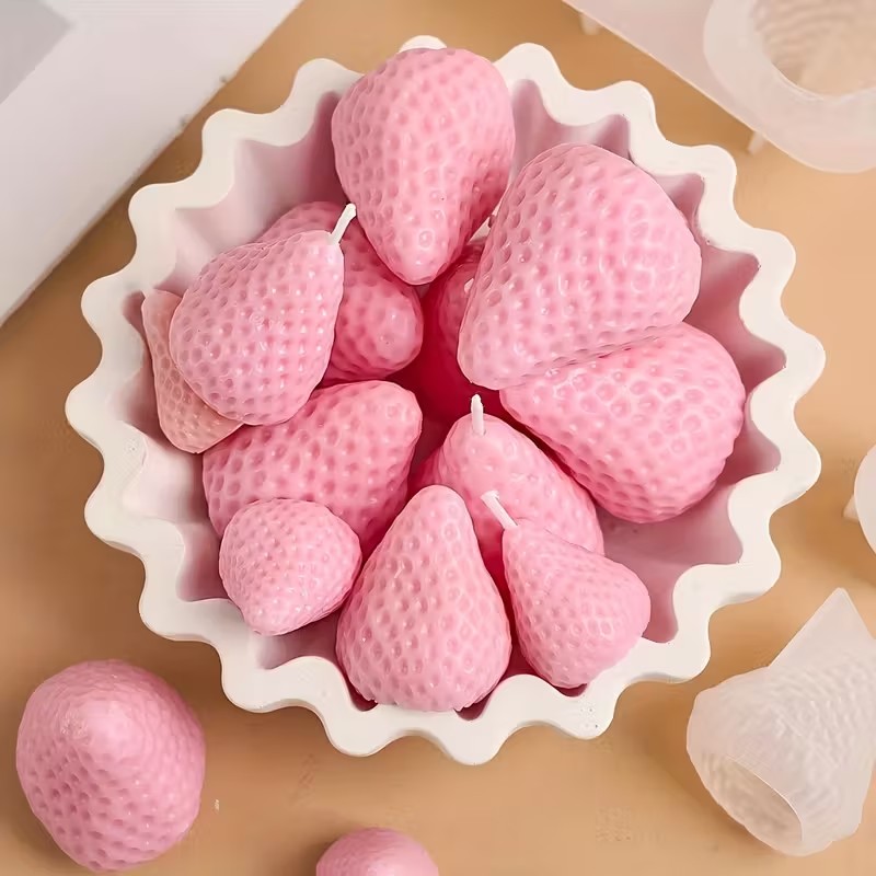 Strawberry Silicone Candle Mol - Soap Making Supplies ulasan dan harga