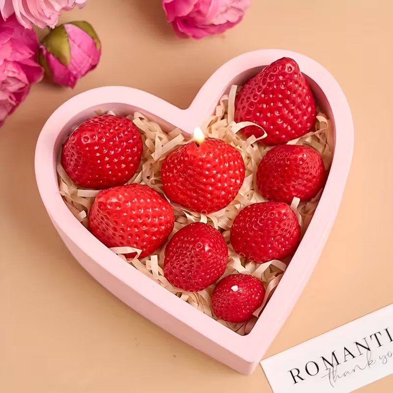 Strawberry Silicone Candle Mol - Soap Making Supplies ulasan dan harga