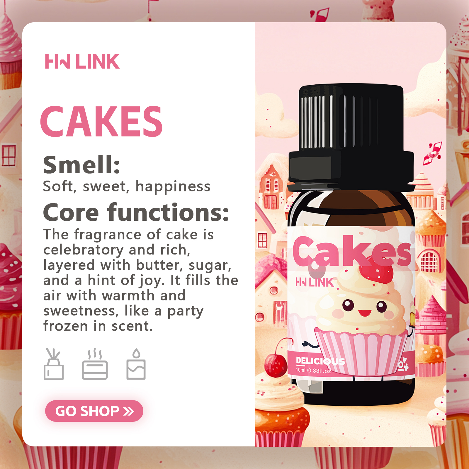 10ml Cakes Essential Oils Perf - Essential Oil Soap ulasan dan harga