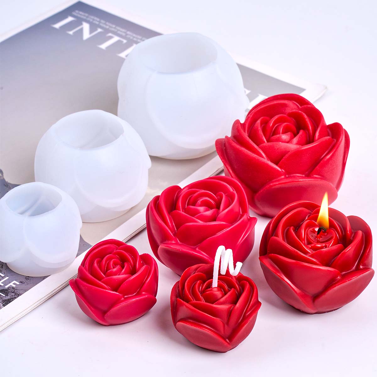 3D Flower Shape Silicone Candl - Soap Making Fragrance ulasan dan harga