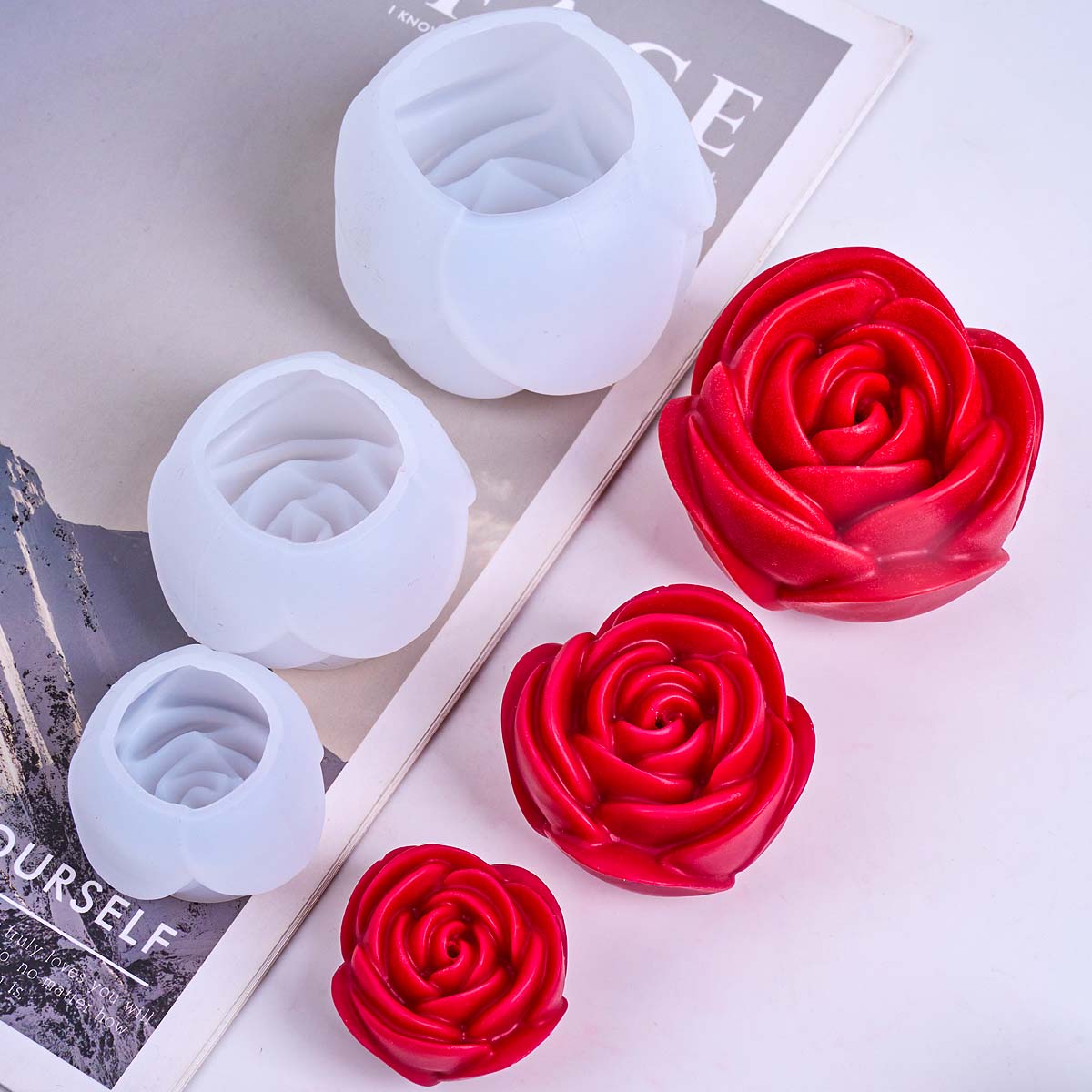3D Flower Shape Silicone Candl - Soap Making Fragrance ulasan dan harga