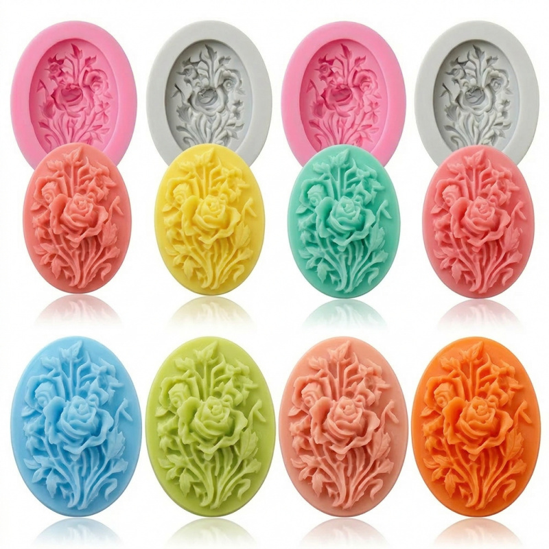 4 Silicone mold with flower sh - Soap Making Supplies ulasan dan harga