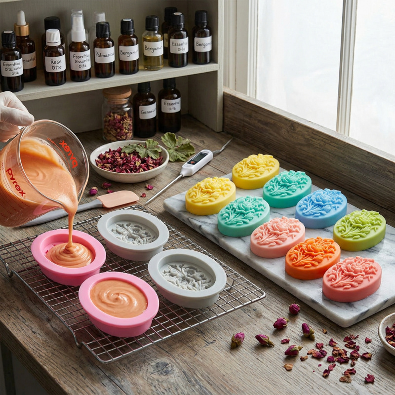 4 Silicone mold with flower sh - Soap Making Supplies ulasan dan harga